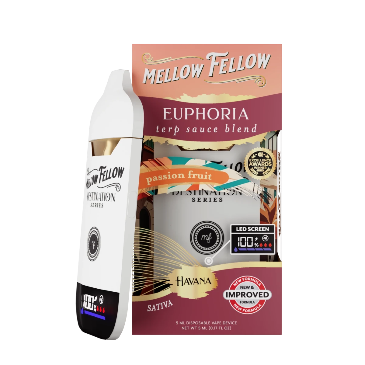 Euphoria Blend - Terp Sauce 5ml Disposable Vape - Passion Fruit (Sativ - Mellow Fellow Euphoria Blend - Terp Sauce 5ml Disposable Vape - Passion Fruit (Sativ - Mellow Fellow