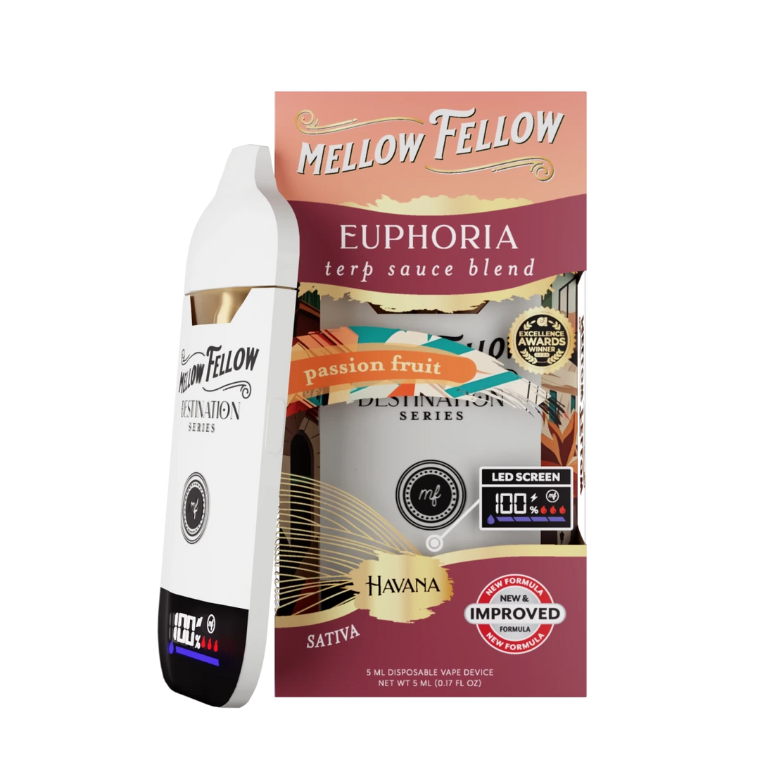 Euphoria Blend - Terp Sauce 5ml Disposable Vape - Passion Fruit (Sativa) - Mellow Fellow