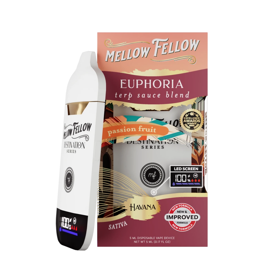 Euphoria Blend - Terp Sauce 5ml Disposable Vape - Passion Fruit (Sativa) - Mellow Fellow