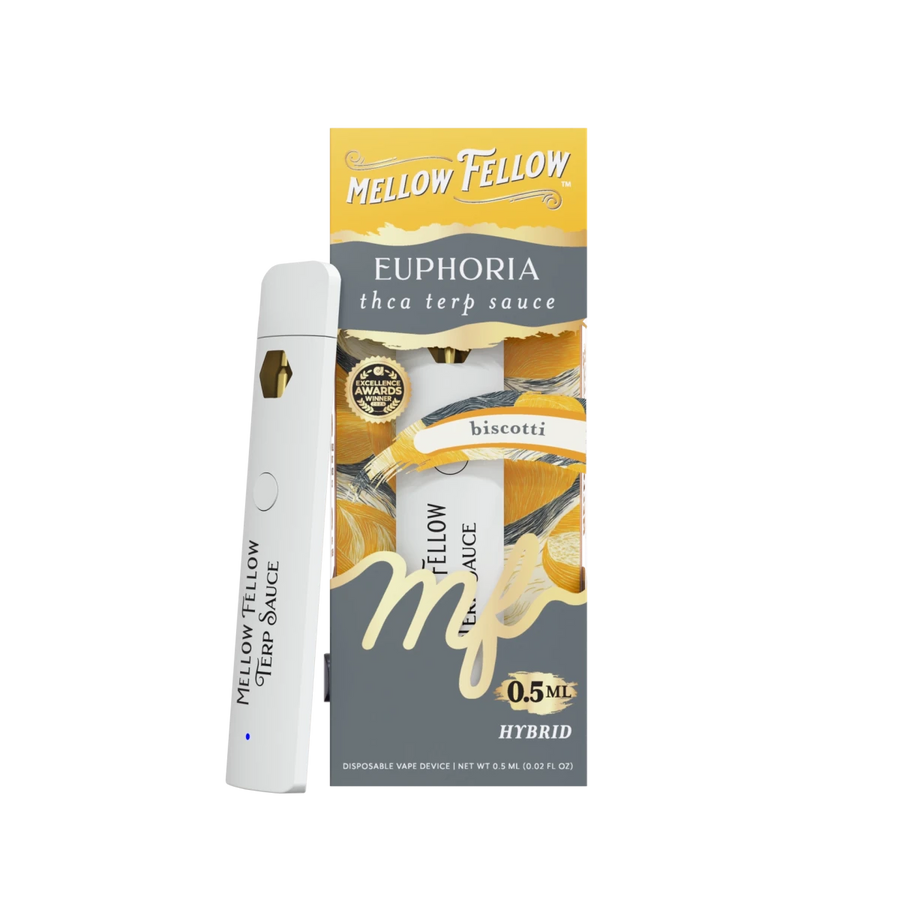 Euphoria Blend 0.5ml Terp Sauce Disposable Vape - Biscotti (Hybrid) - Mellow Fellow