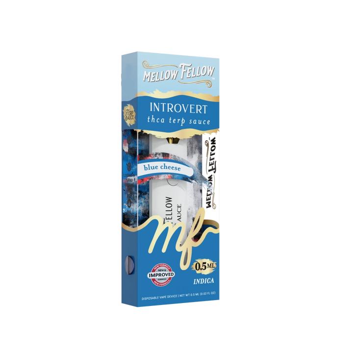 Introvert Blend 0.5ml Terp Sauce Disposable Vape - Blue Cheese (Indica) - Mellow Fellow