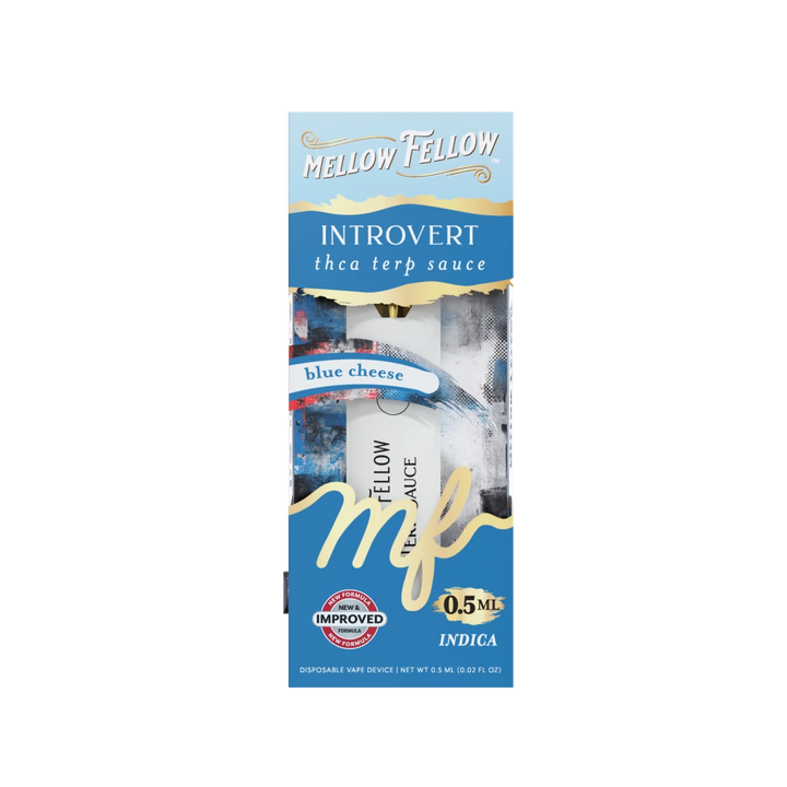 Introvert Blend 0.5ml Terp Sauce Disposable Vape - Blue Cheese (Indica) - Mellow Fellow