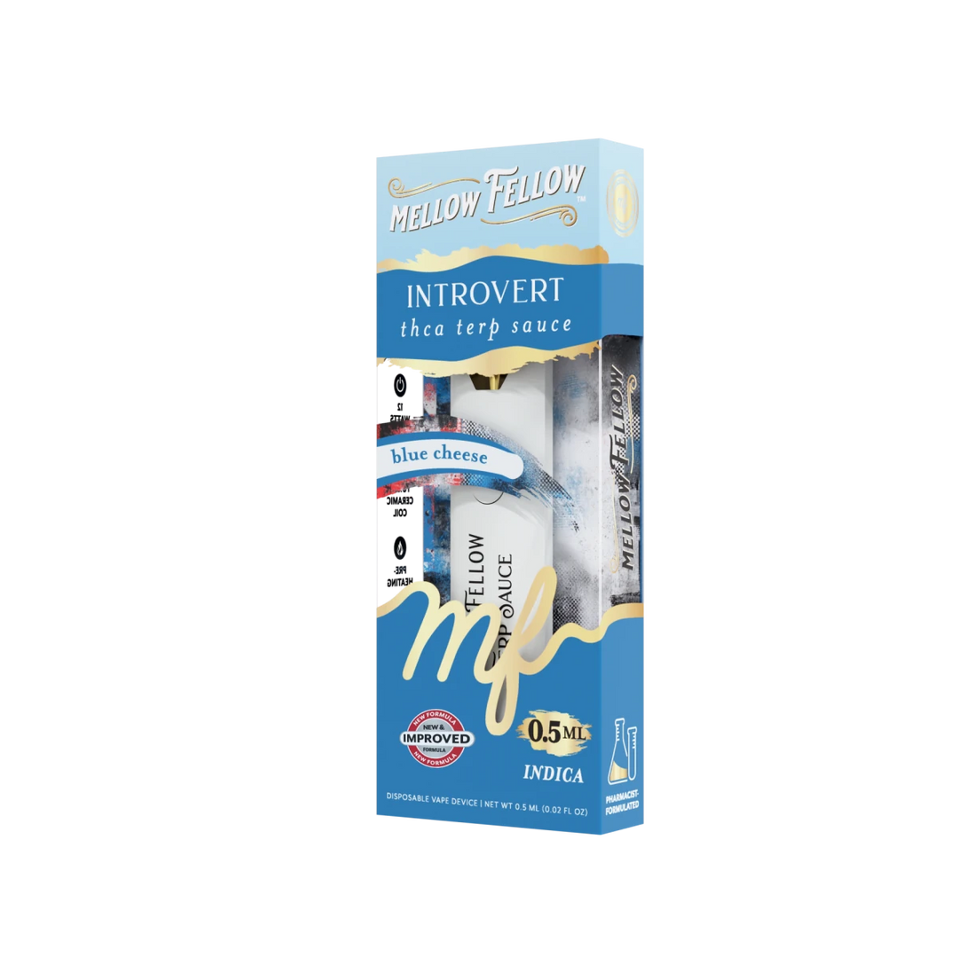 Introvert Blend 0.5ml Terp Sauce Disposable Vape - Blue Cheese (Indica) - Mellow Fellow