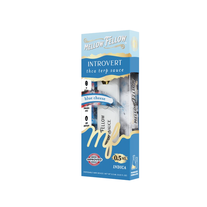 Introvert Blend 0.5ml Terp Sauce Disposable Vape - Blue Cheese (Indica) - Mellow Fellow