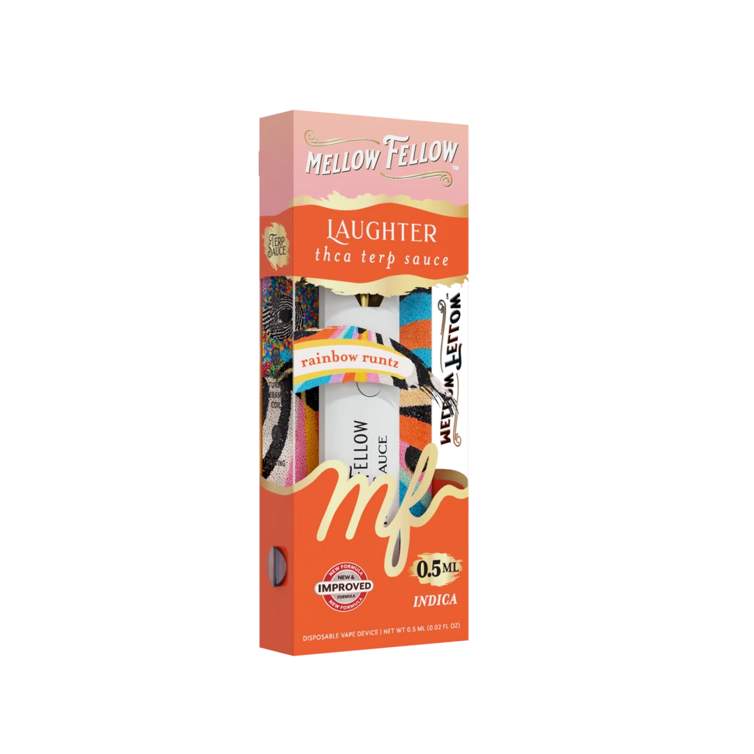 Laughter Blend 0.5ml Terp Sauce Disposable Vape - Rainbow Runtz (Indica) - Mellow Fellow