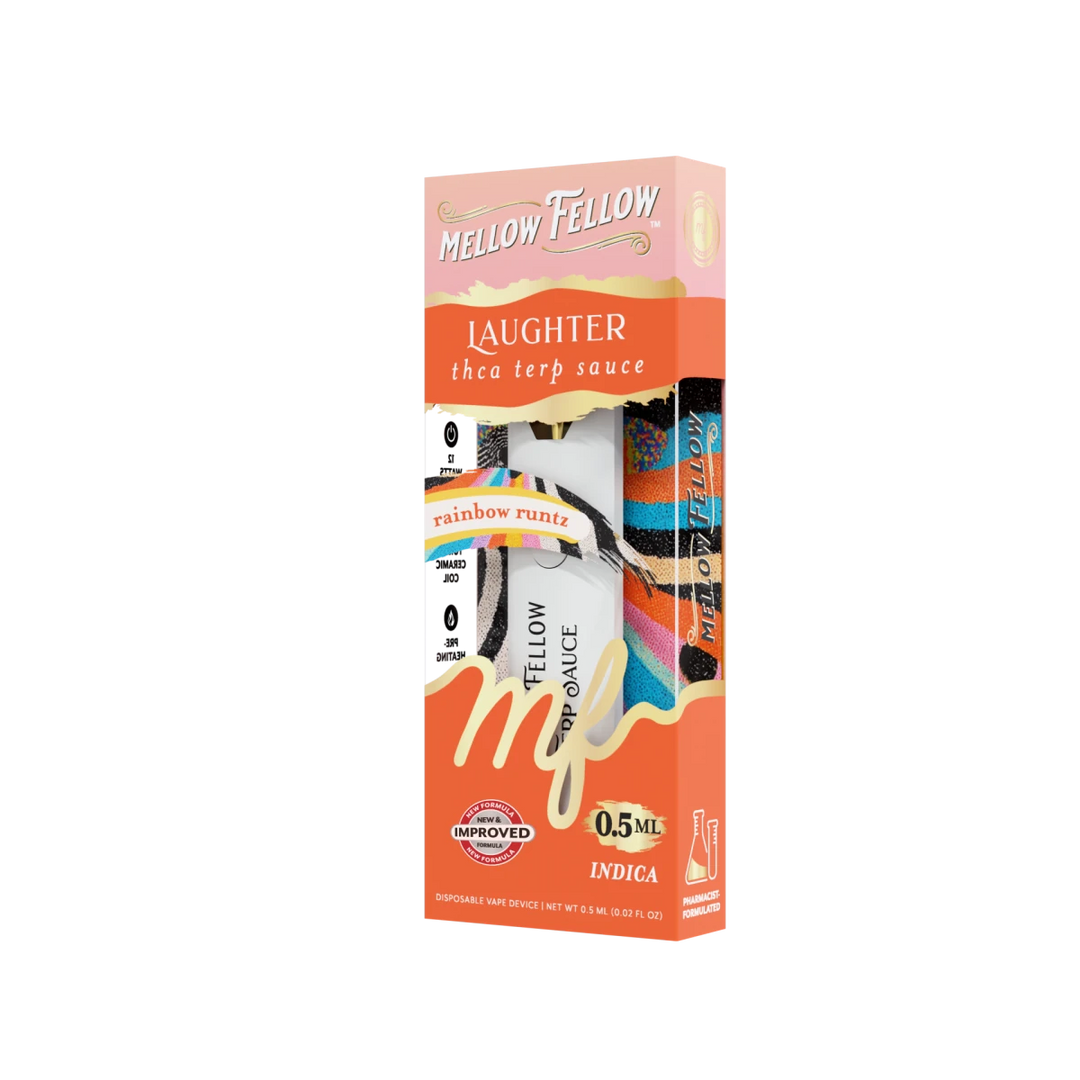 Laughter Blend 0.5ml Terp Sauce Disposable Vape - Rainbow Runtz (Indica) - Mellow Fellow