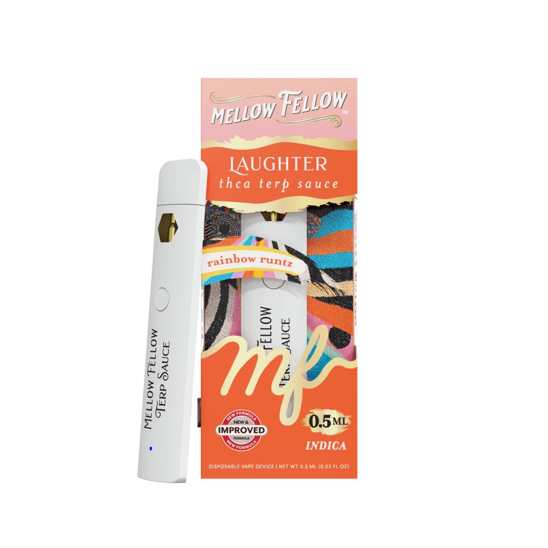 Laughter Blend 0.5ml Terp Sauce Disposable Vape - Rainbow Runtz (Indica) - Mellow Fellow
