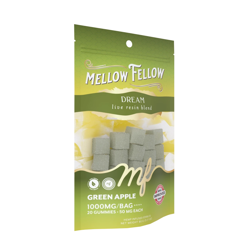 Dream Blend - Live Resin M - Fusions Edibles - Green Apple 1000mg - Mellow Fellow