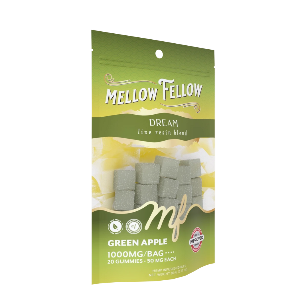 Dream Blend - Live Resin M - Fusions Edibles - Green Apple 1000mg - Mellow Fellow