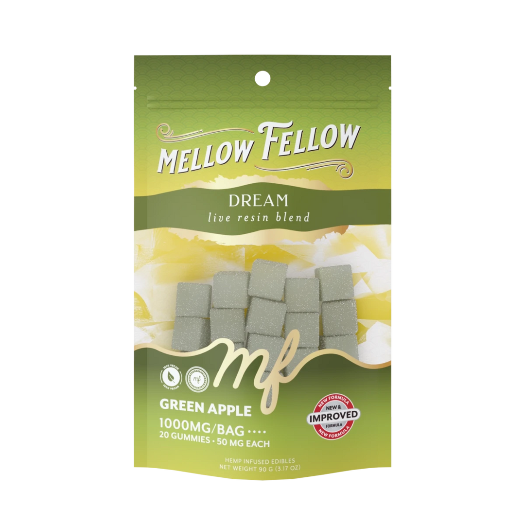 Dream Blend - Live Resin M - Fusions Edibles - Green Apple 1000mg - Mellow Fellow