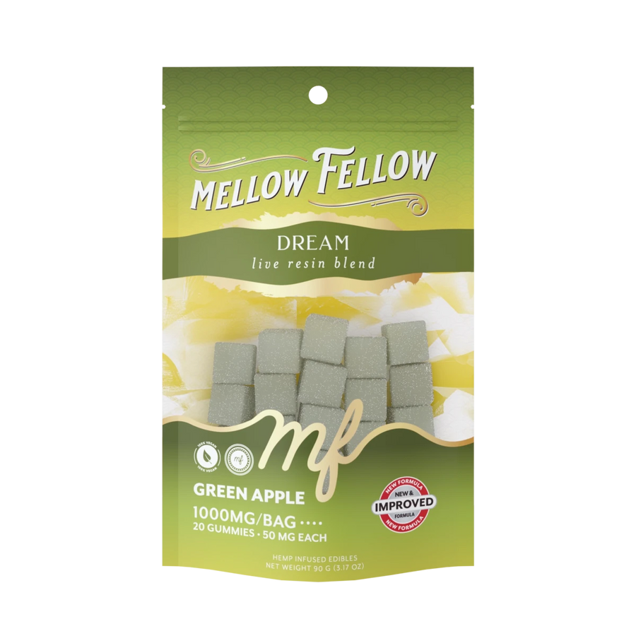 Dream Blend - Live Resin M - Fusions Edibles - Green Apple 1000mg - Mellow Fellow