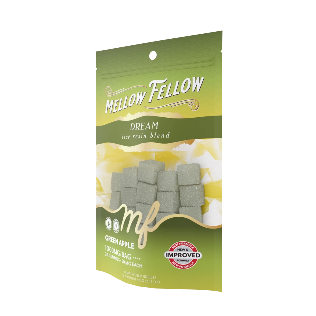 Dream Blend - Live Resin M - Fusions Edibles - Green Apple 1000mg - Mellow Fellow