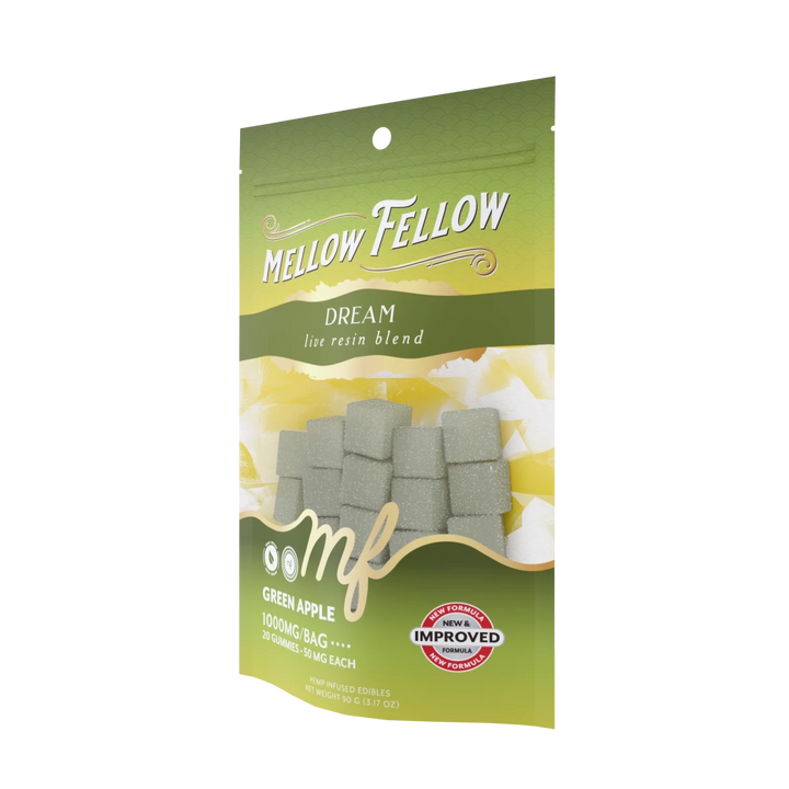 Dream Blend - Live Resin M - Fusions Edibles - Green Apple 1000mg - Mellow Fellow