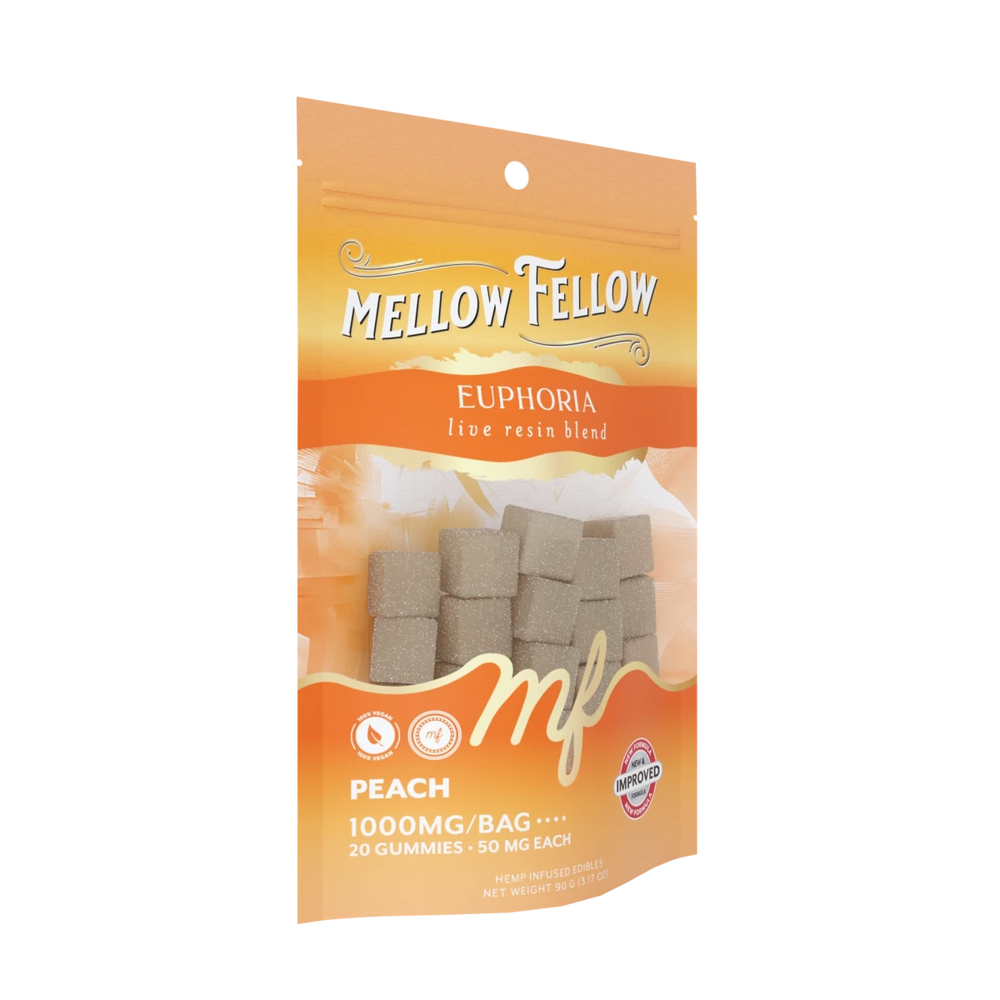 Euphoria Blend - Live Resin M - Fusions Edibles - Peach 1000mg - Mellow Fellow