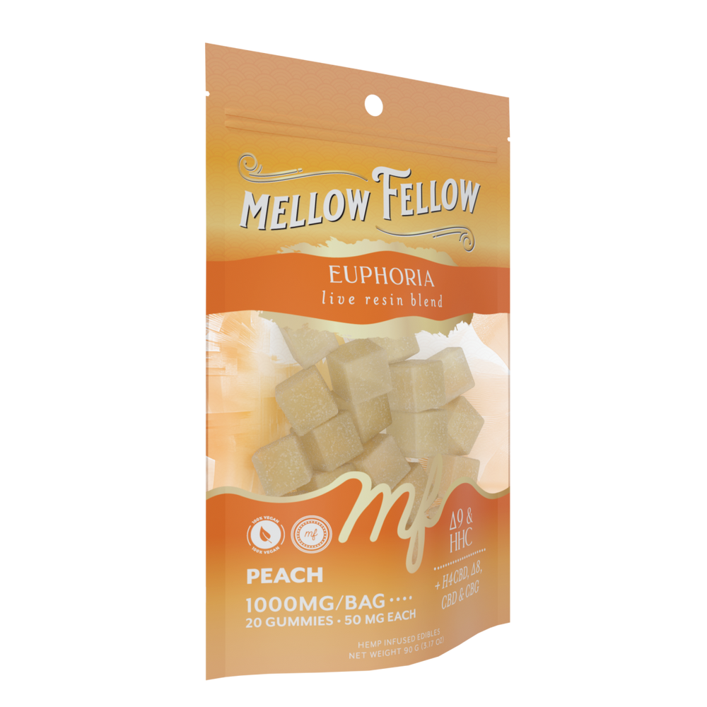 Euphoria Blend - Live Resin M - Fusions Edibles - Peach 1000mg - Mellow Fellow