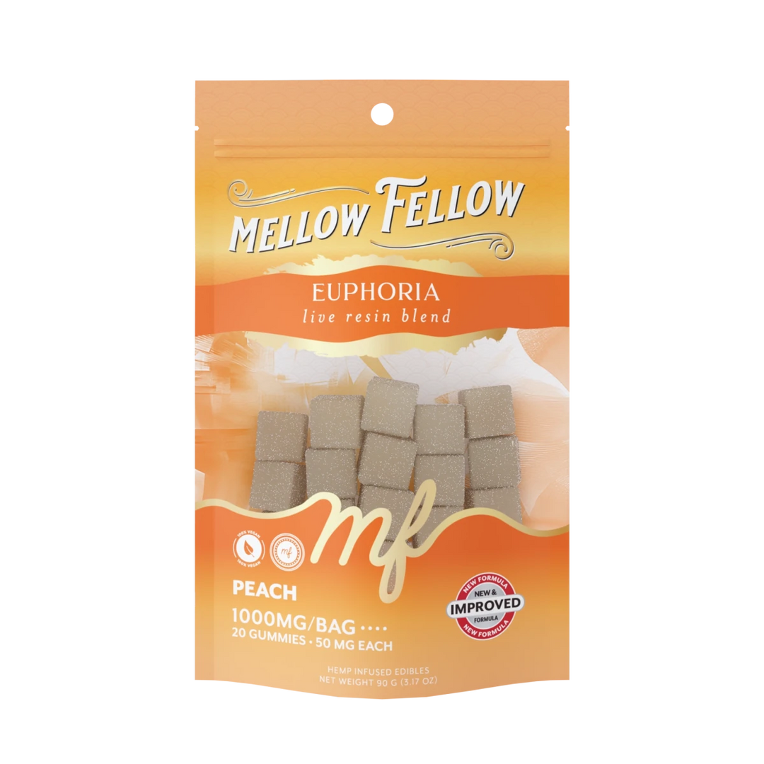 Euphoria Blend - Live Resin M - Fusions Edibles - Peach 1000mg - Mellow Fellow