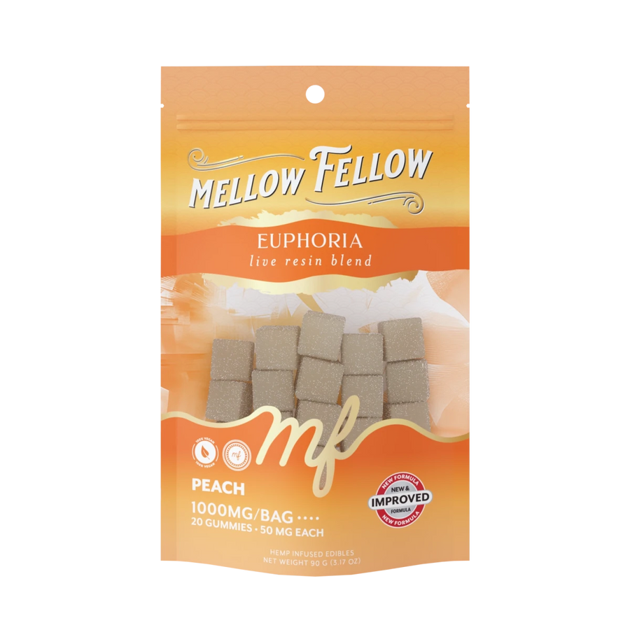 Euphoria Blend - Live Resin M - Fusions Edibles - Peach 1000mg - Mellow Fellow