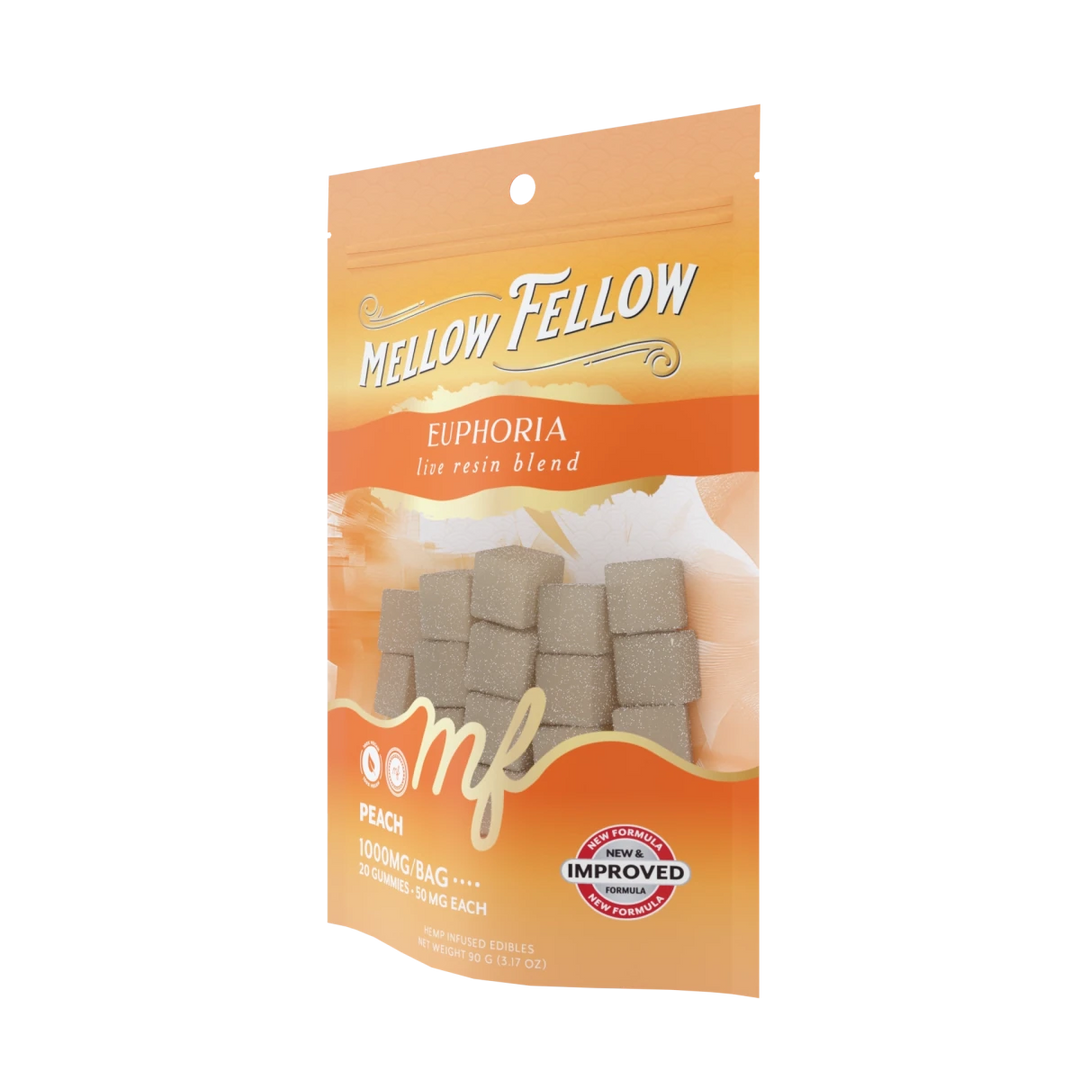 Euphoria Blend - Live Resin M - Fusions Edibles - Peach 1000mg - Mellow Fellow