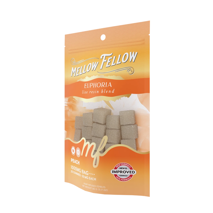 Euphoria Blend - Live Resin M - Fusions Edibles - Peach 1000mg - Mellow Fellow