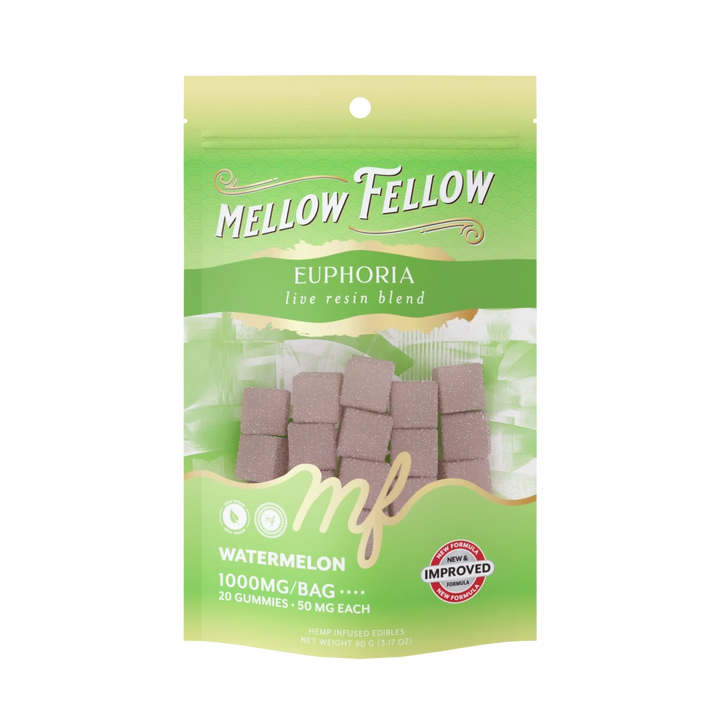 Euphoria Blend - Live Resin M - Fusions Edibles - Watermelon 1000mg - Mellow Fellow