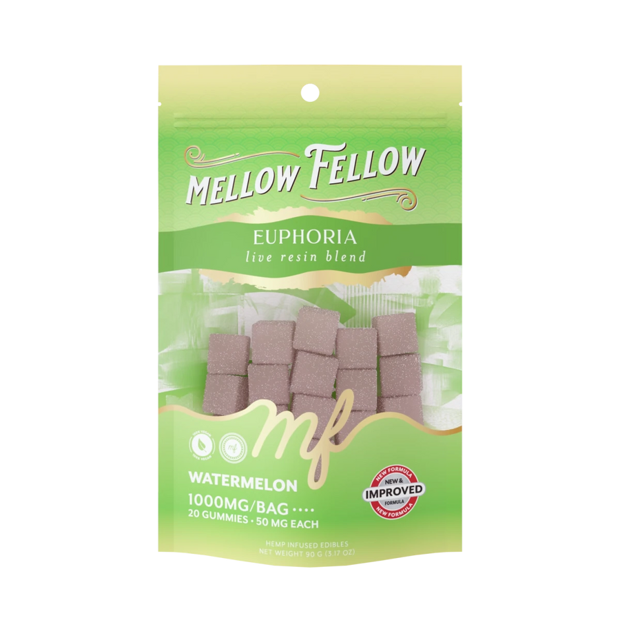 Euphoria Blend - Live Resin M - Fusions Edibles - Watermelon 1000mg - Mellow Fellow