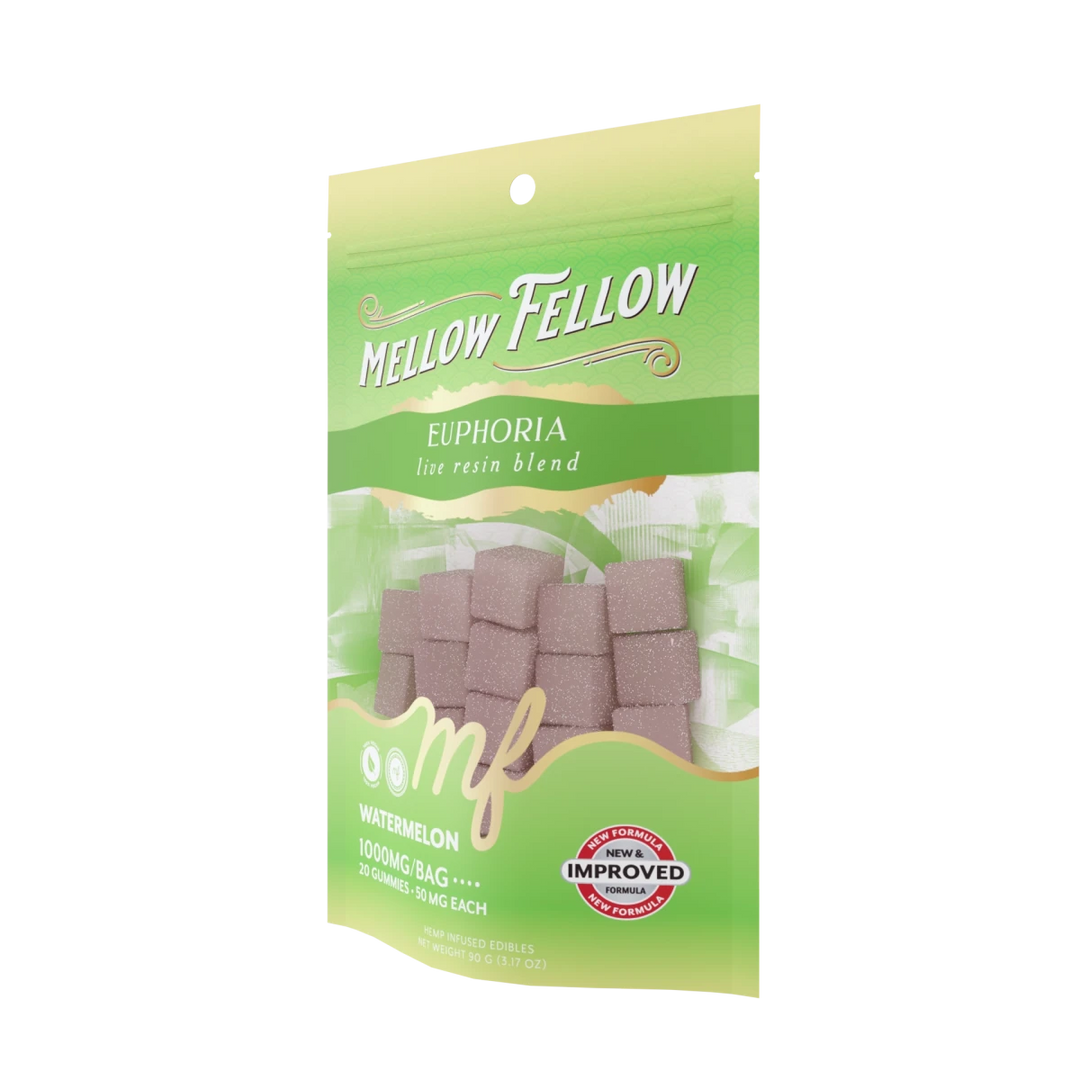 Euphoria Blend - Live Resin M - Fusions Edibles - Watermelon 1000mg - Mellow Fellow