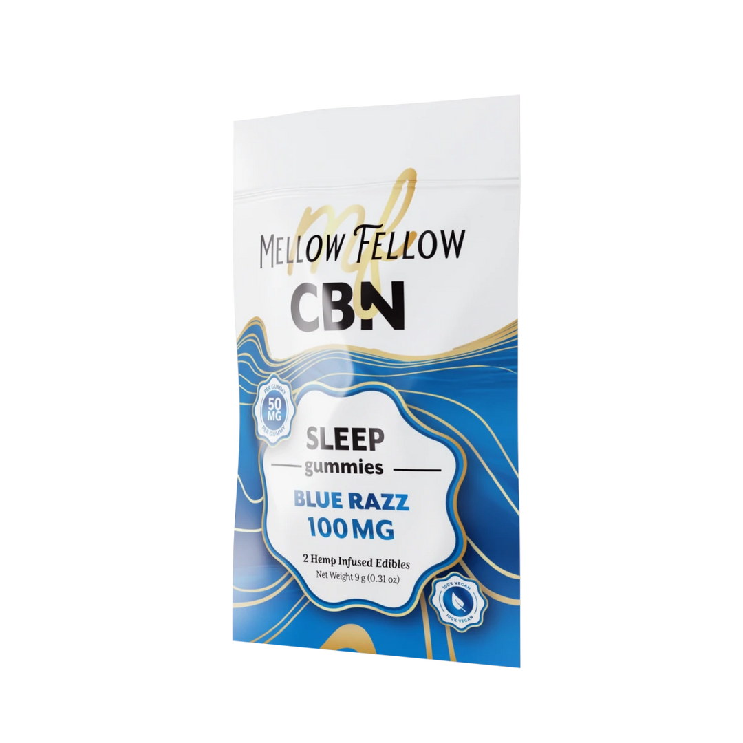 Sleep CBN Gummies 100mg - Blue Razz - Mellow Fellow