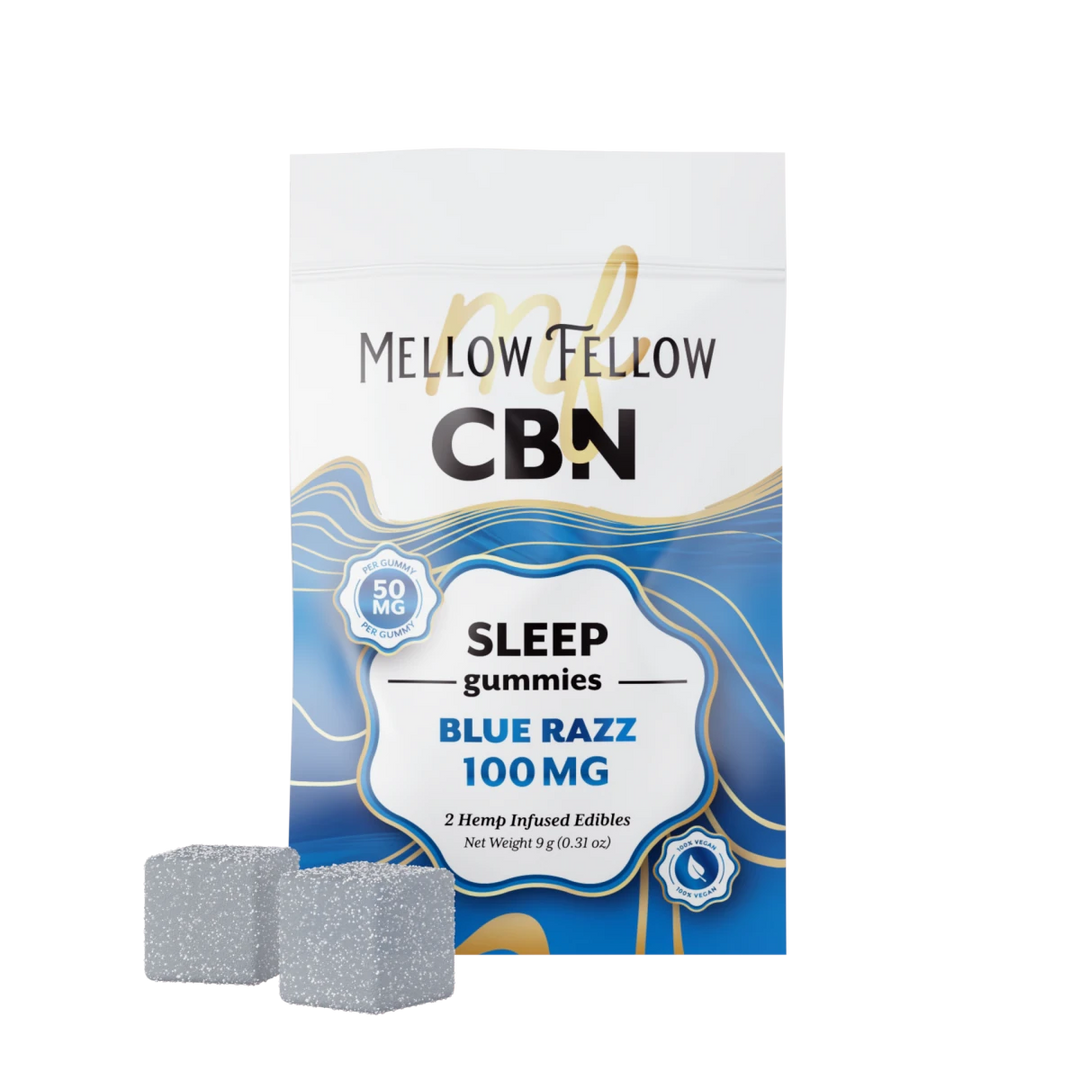 Sleep CBN Gummies 100mg - Blue Razz - Mellow Fellow