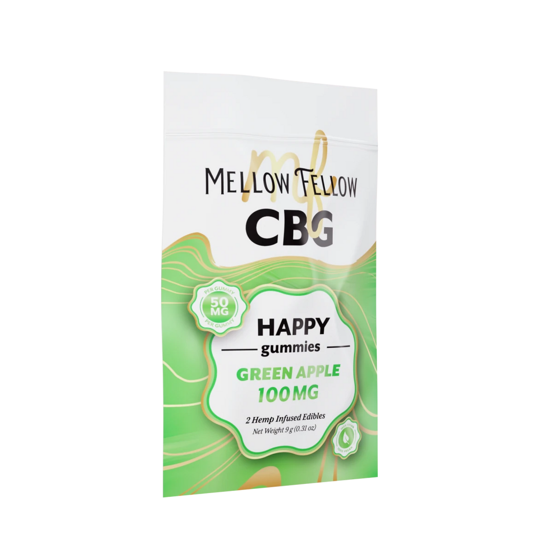 Happy CBG Gummies 100mg - Green Apple - Mellow Fellow