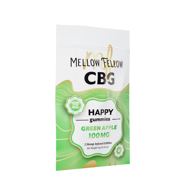 Happy CBG Gummies 100mg - Green Apple - Mellow Fellow
