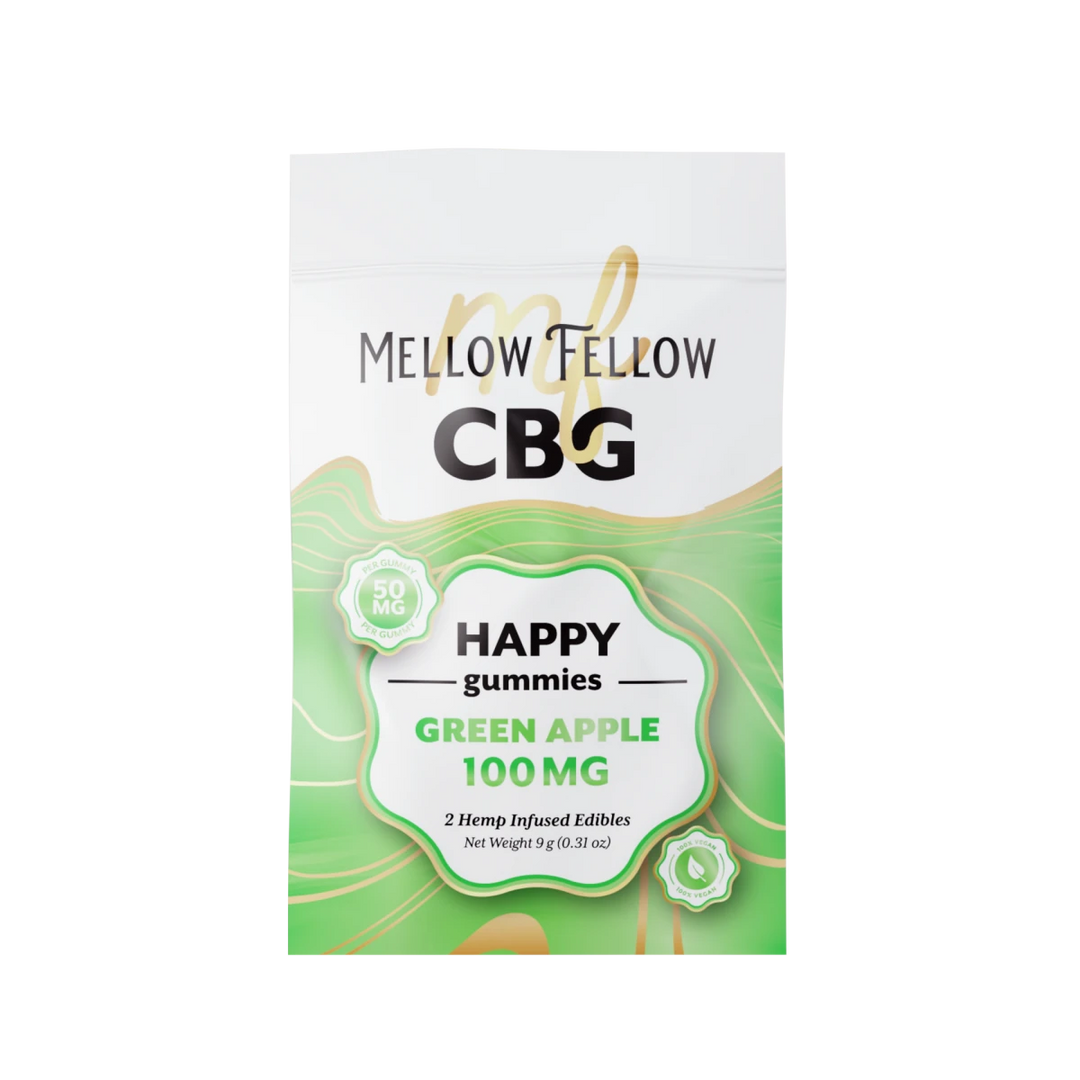 Happy CBG Gummies 100mg - Green Apple - Mellow Fellow