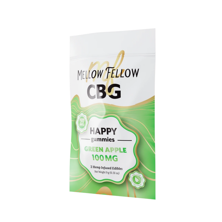 Happy CBG Gummies 100mg - Green Apple - Mellow Fellow