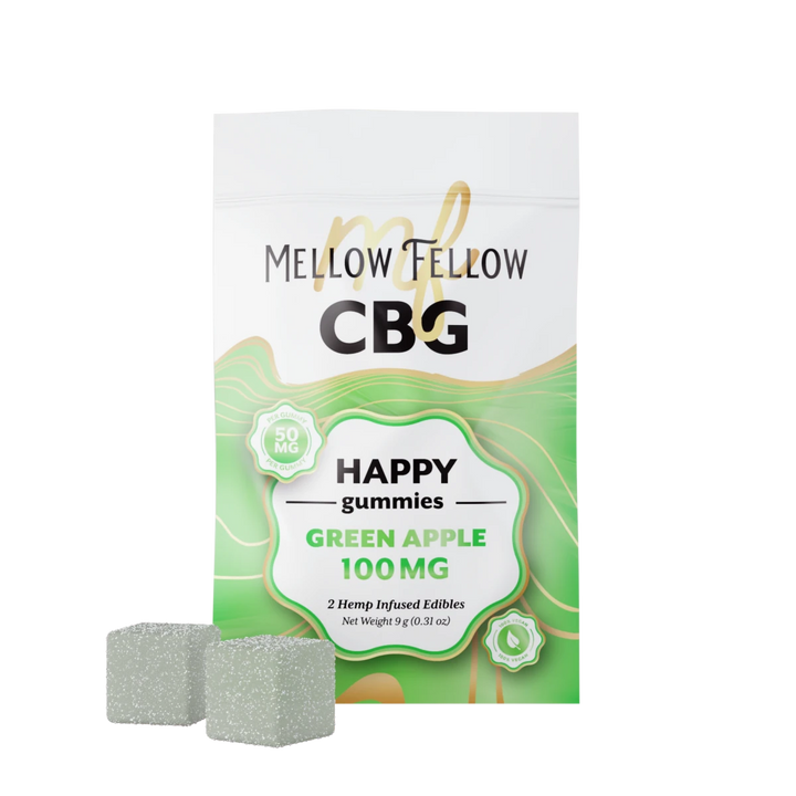 Happy CBG Gummies 100mg - Green Apple - Mellow Fellow