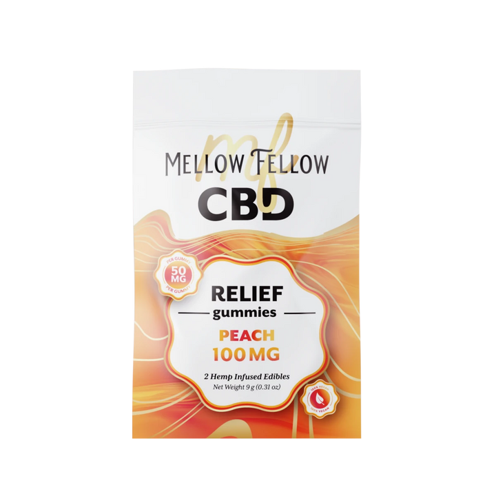 Relief CBD Gummies 100mg - Peach - Mellow Fellow