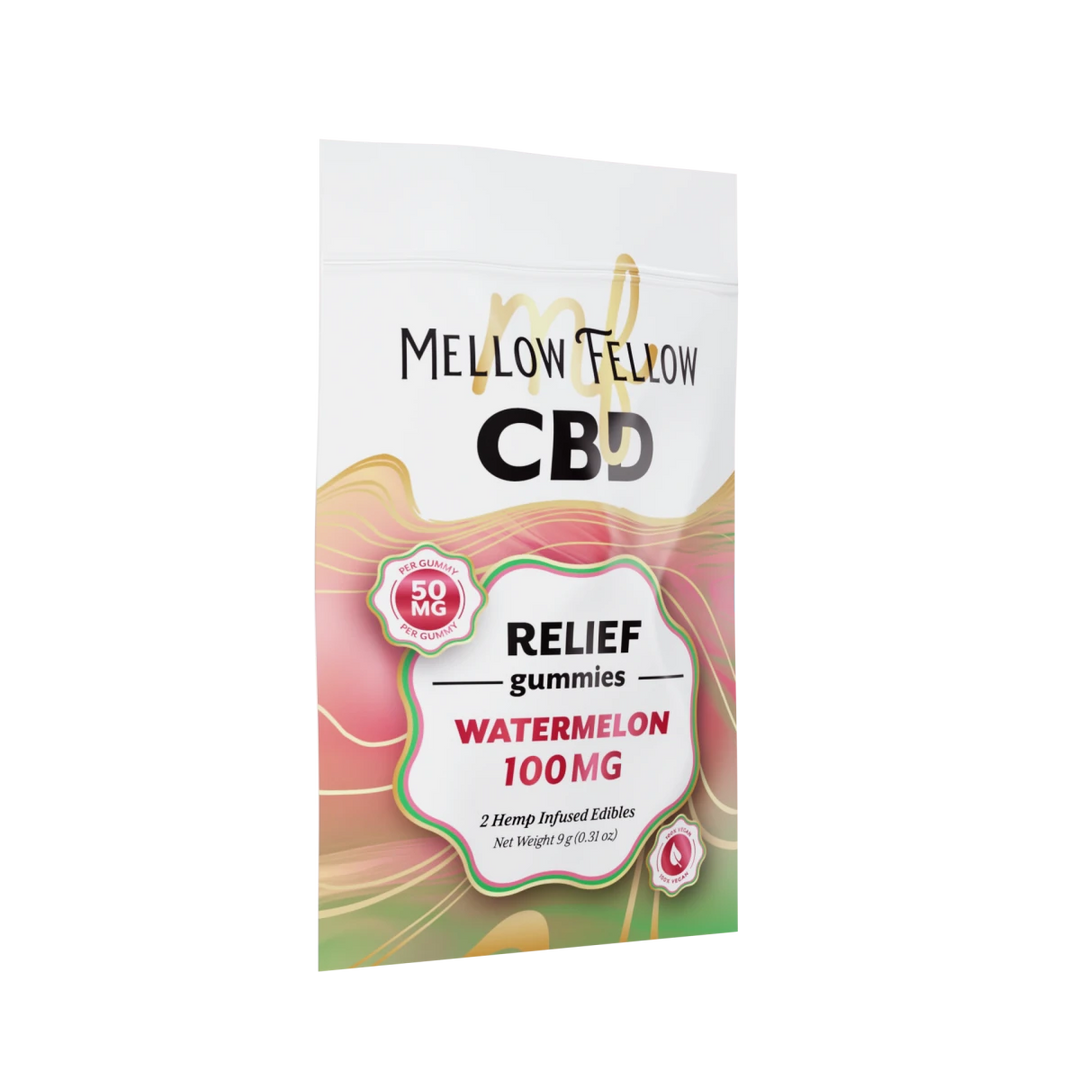 Relief CBD Gummies 100mg - Watermelon - Mellow Fellow