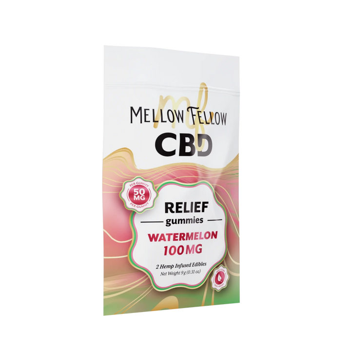 Relief CBD Gummies 100mg - Watermelon - Mellow Fellow