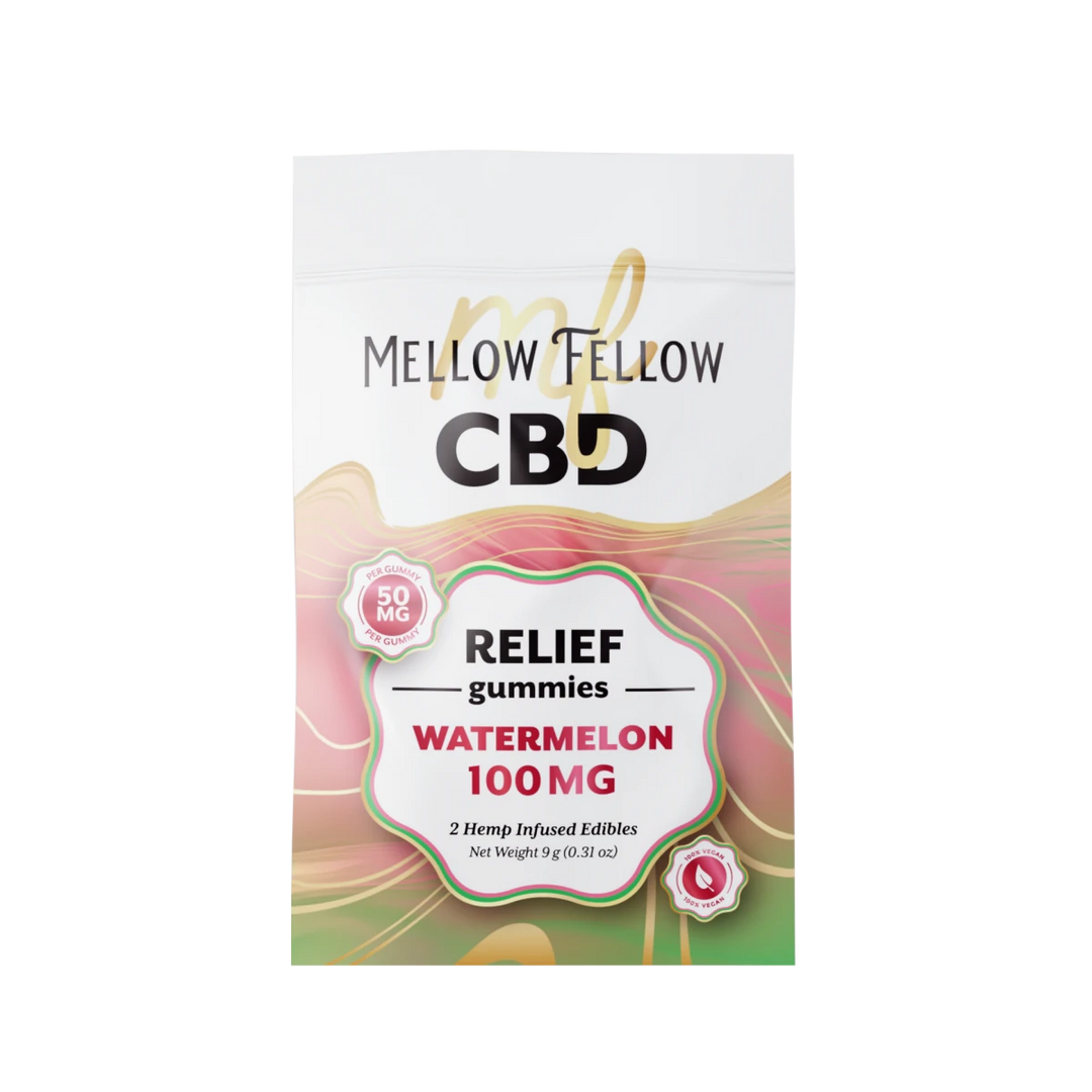 Relief CBD Gummies 100mg - Watermelon - Mellow Fellow