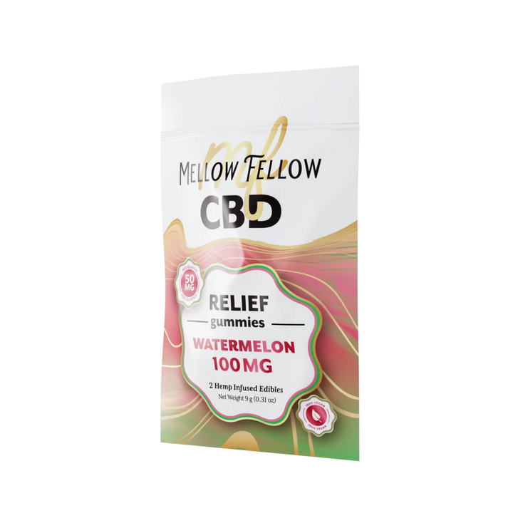Relief CBD Gummies 100mg - Watermelon - Mellow Fellow