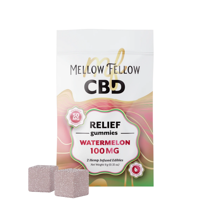 Relief CBD Gummies 100mg - Watermelon - Mellow Fellow