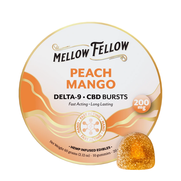 Delta 9 THC CBD Burst Nano Gummies 200mg - Peach Mango