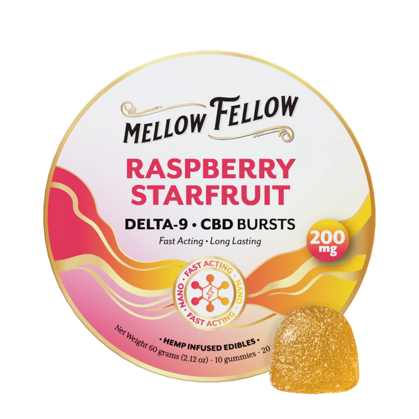 Delta 9 THC CBD Burst Nano Gummies 200mg - Raspberry Starfruit