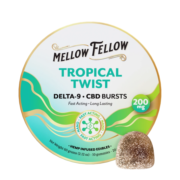 Delta 9 THC CBD Burst Nano Gummies 200mg - Tropical Twist