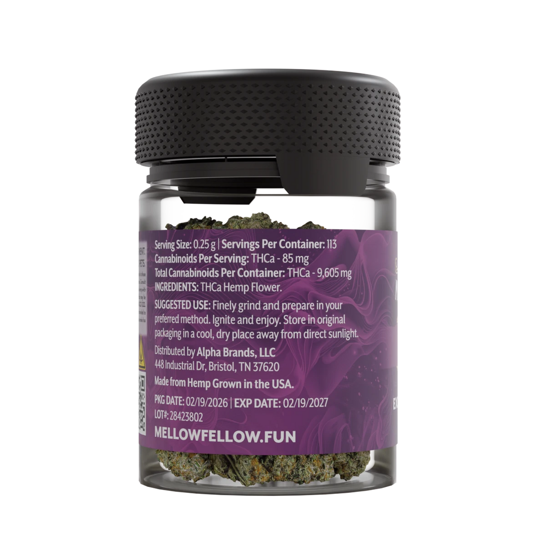 Exotic THCa Flower - 1oz Jars - Grape Cream Cake (Hybrid) - Mellow Fellow