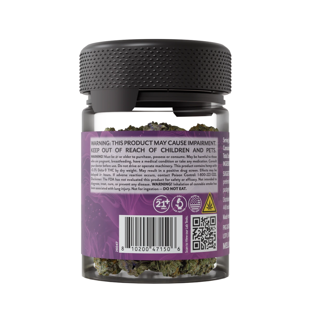 Exotic THCa Flower - 1oz Jars - Grape Cream Cake (Hybrid) - Mellow Fellow