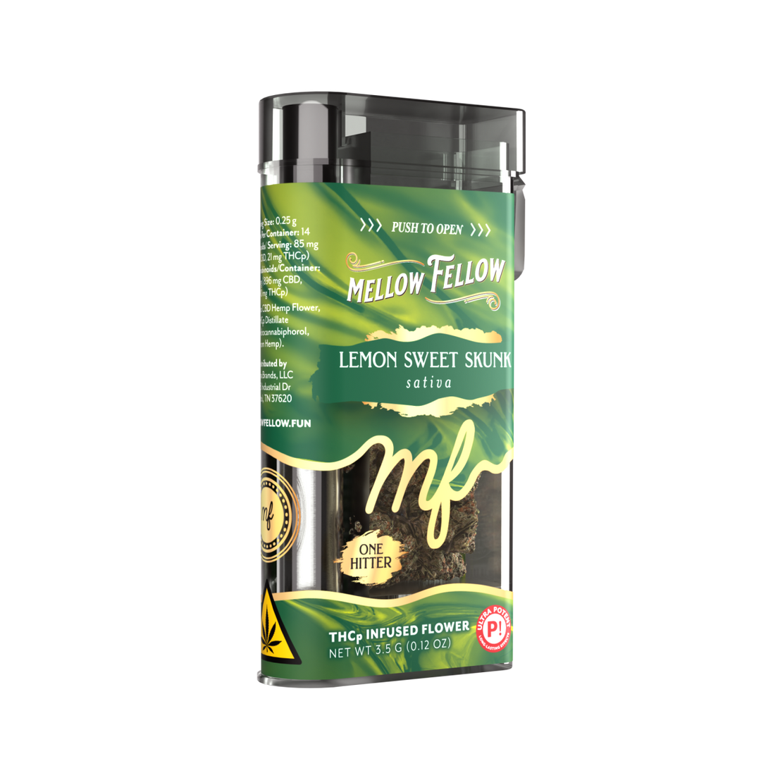 THCp Flower 3.5g Exotic Jar + One Hitter - Lemon Sweet Skunk (Sativa)