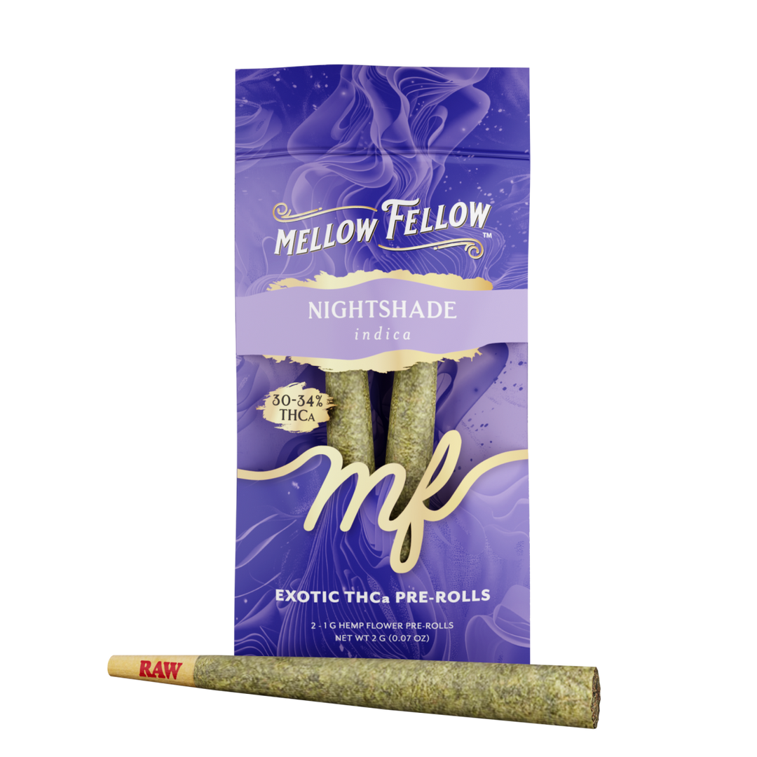 THCa Prerolls - 2 pc 2g Private Reserve Exotic - Nightshade (Indica) - Mellow Fellow