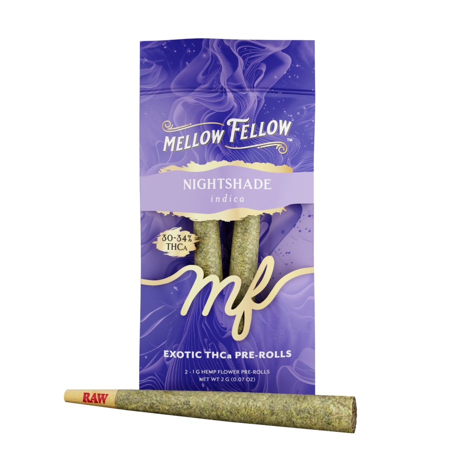 THCa Prerolls - 2 pc 2g Private Reserve Exotic - Nightshade (Indica) - Mellow Fellow