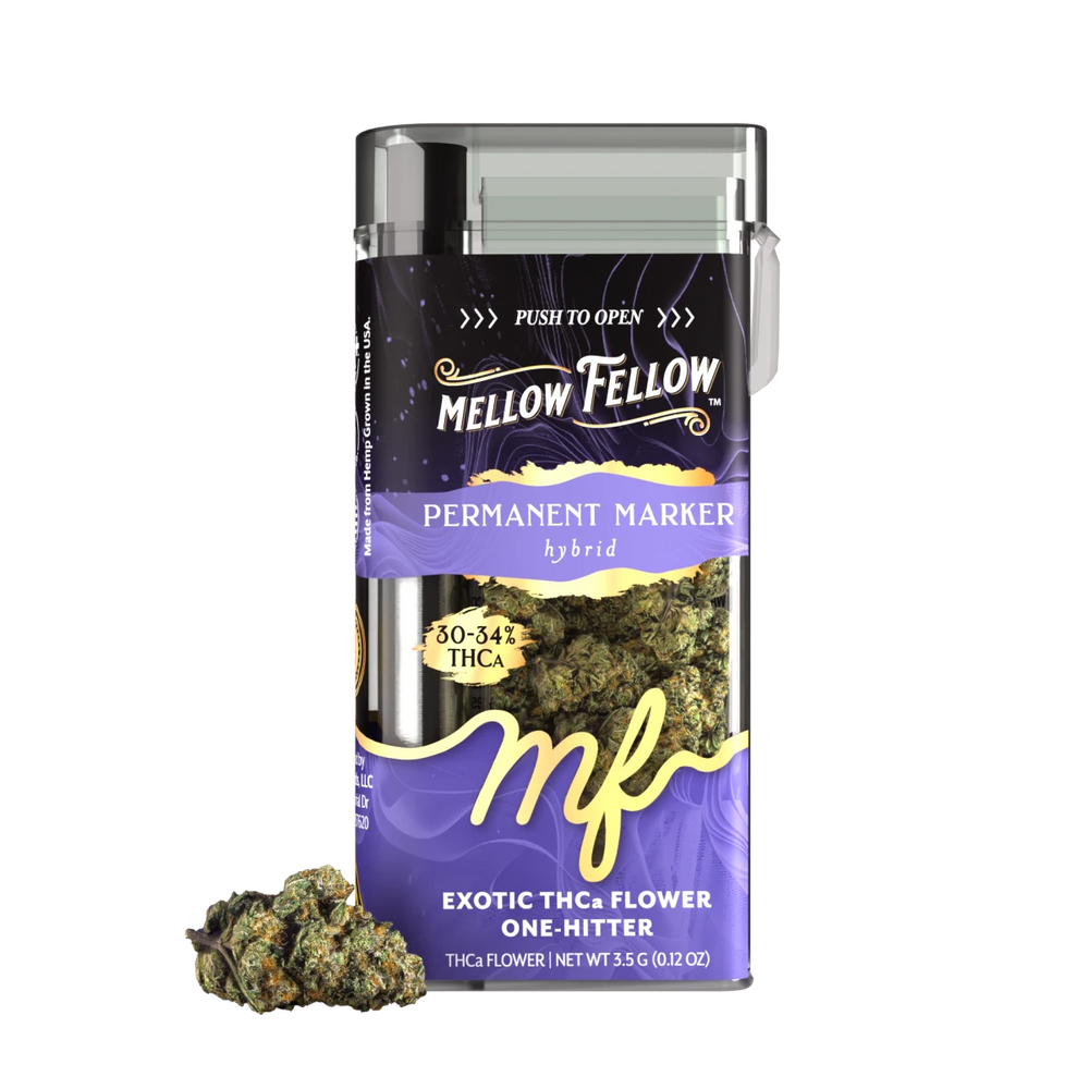 THCa 3.5g Exotic Flower + One Hitter- Permanent Marker (Hybrid) - Mellow Fellow