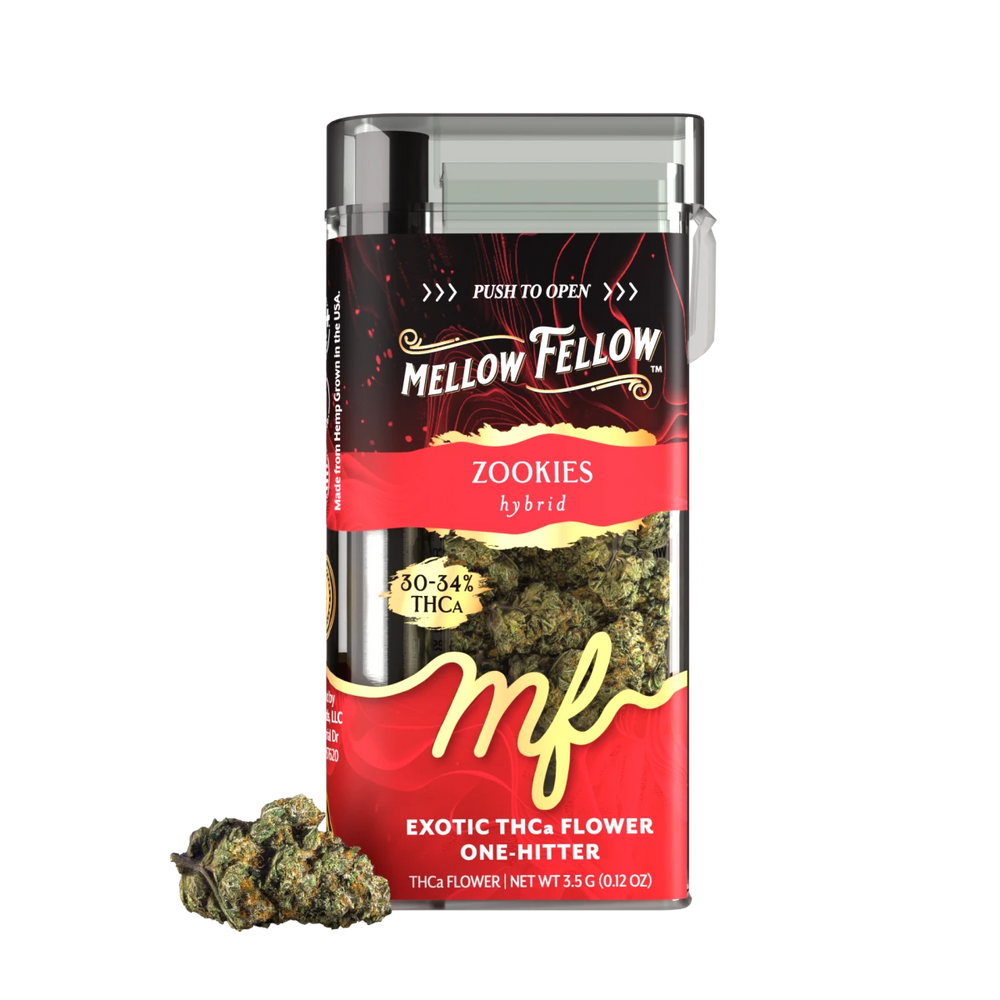 THCa 3.5g Exotic Flower + One Hitter - Zookies (Hybrid) - Mellow Fellow