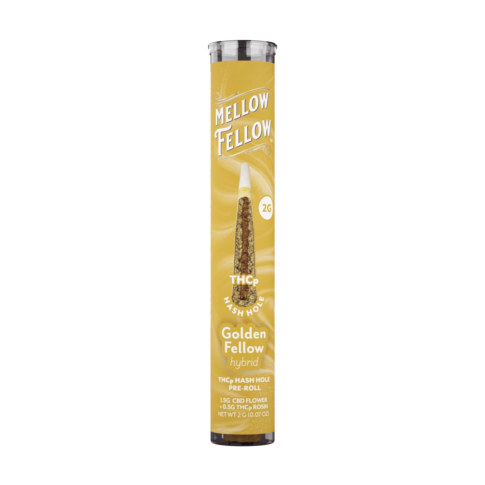 THCp 2g Hash Hole Prerolls - Golden Fellow (Hybrid) - Mellow Fellow